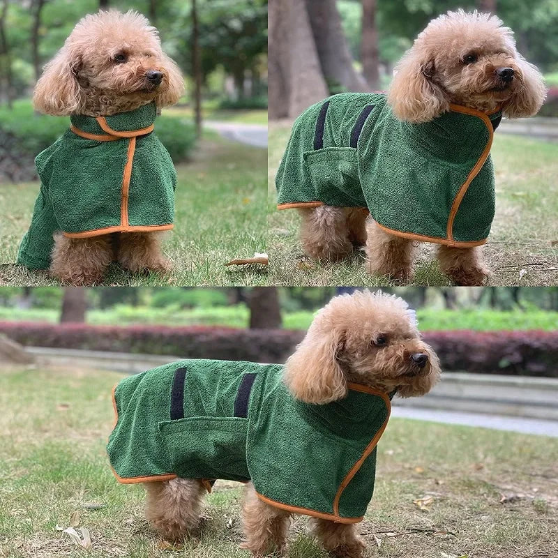 Petspuff Dog Drying Coat – Super Absorbent Microfibre Bathrobe | XS to XL Dogs