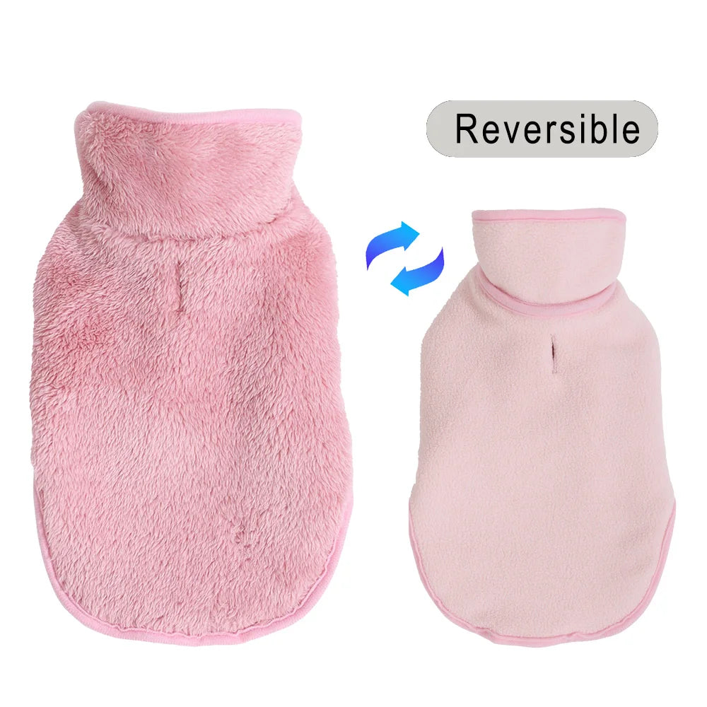 Petspuff Reversible Padded Dog Coat – Warm High-Neck Fleece Jacket | Small, Medium & Large Dogs