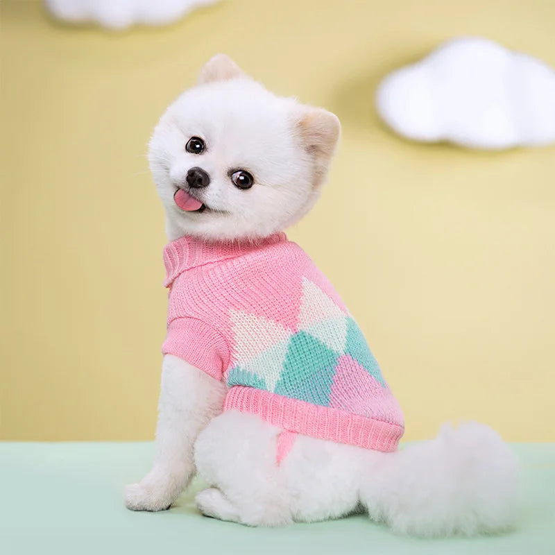 Petspuff Turtleneck Knitted Dog Jumper – Soft Warm Sweater | Small & Medium Dogs and Cats