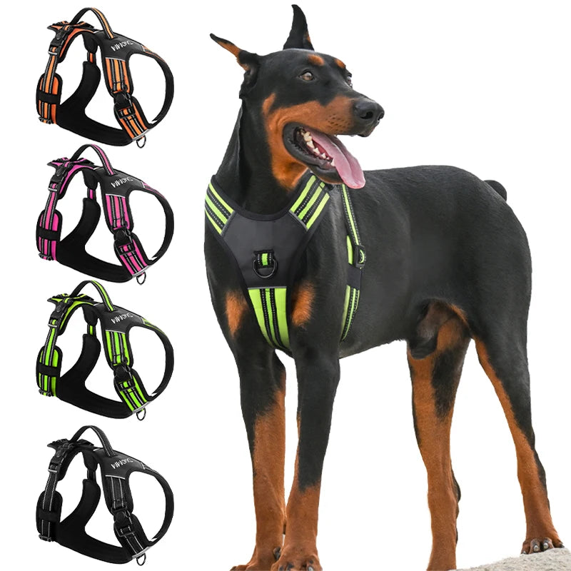 Petspuff Reflective Padded Dog Harness – Adjustable Vest Harness | Medium & Large Dogs