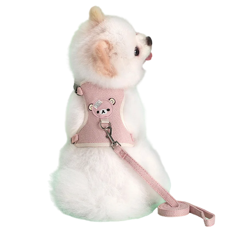 Petspuff Linen Vest Harness & Lead Set – Soft Breathable Harness | Small Dogs, Puppies & Cats