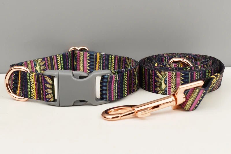 Petspuff Safety Buckle Webbing Dog Collar & Lead Set – 5 Colours for Small to Large Dogs