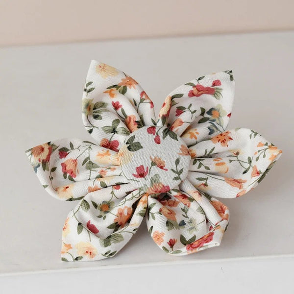 Petspuff Floral Print Cotton Dog Harness & Lead with Bow or Flower – Adjustable, S–XL