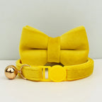 Petspuff Velvet Cat Collar with Bow Tie & Breakaway Safety Buckle – 14 Colours - Petspuff