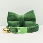 Petspuff Velvet Cat Collar with Bow Tie & Breakaway Safety Buckle – 14 Colours - Petspuff