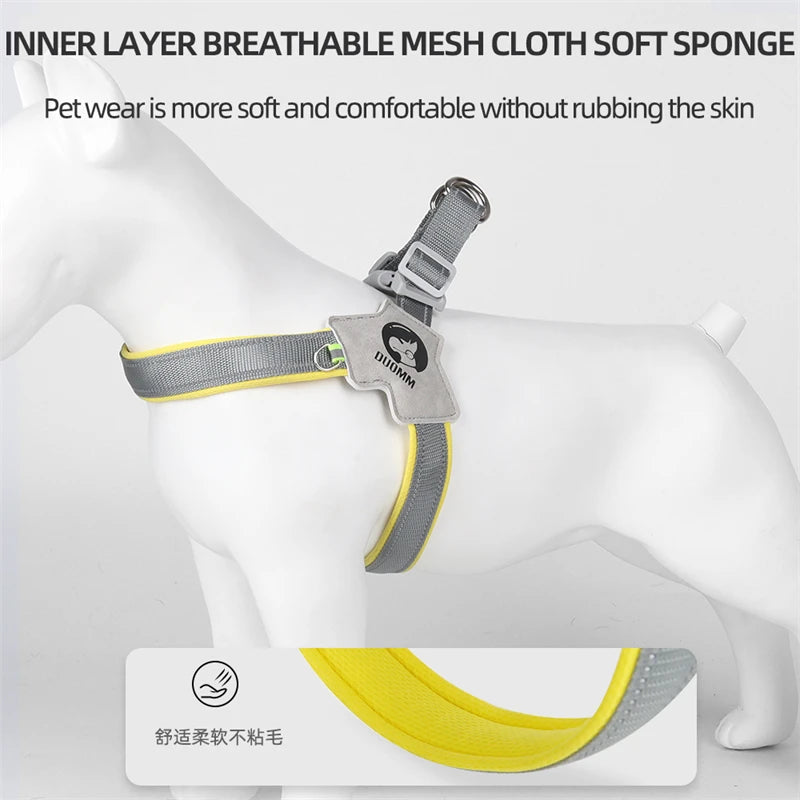 Petspuff Reflective Saddle Dog Harness – Breathable Padded Y-Harness | Small to Large Dogs