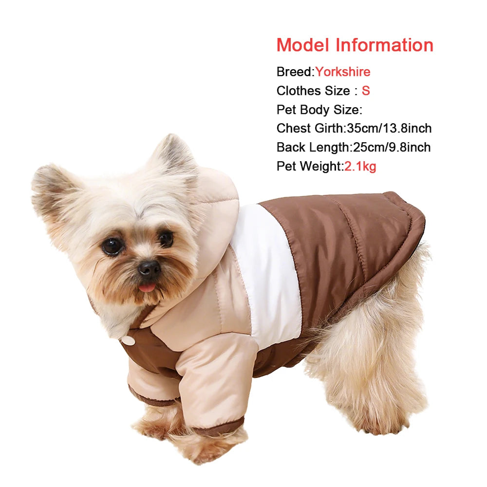 Petspuff Hooded Padded Dog Jacket – Warm Winter Coat with Lead Hole | Small & Medium Dogs