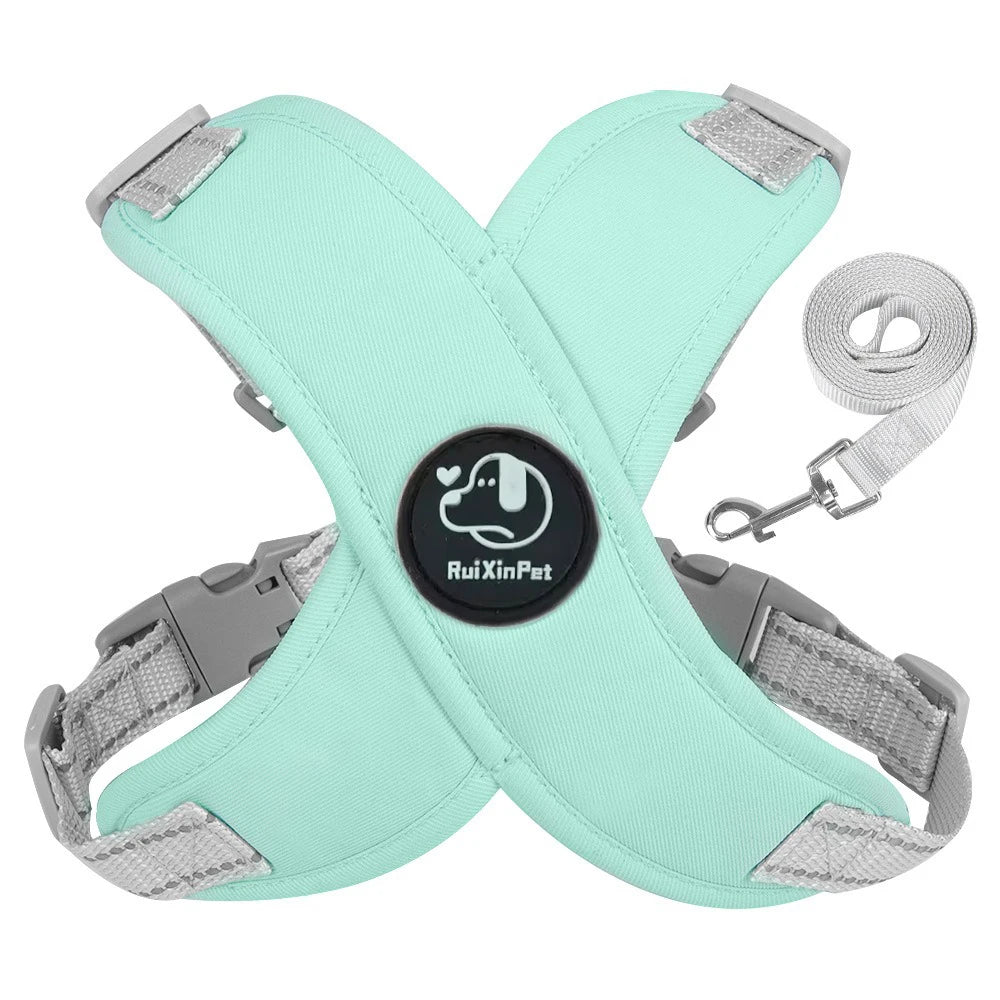 Petspuff Reflective Vest Harness & Lead Set – Padded Harness with Metal D-Ring | Small & Medium Dogs