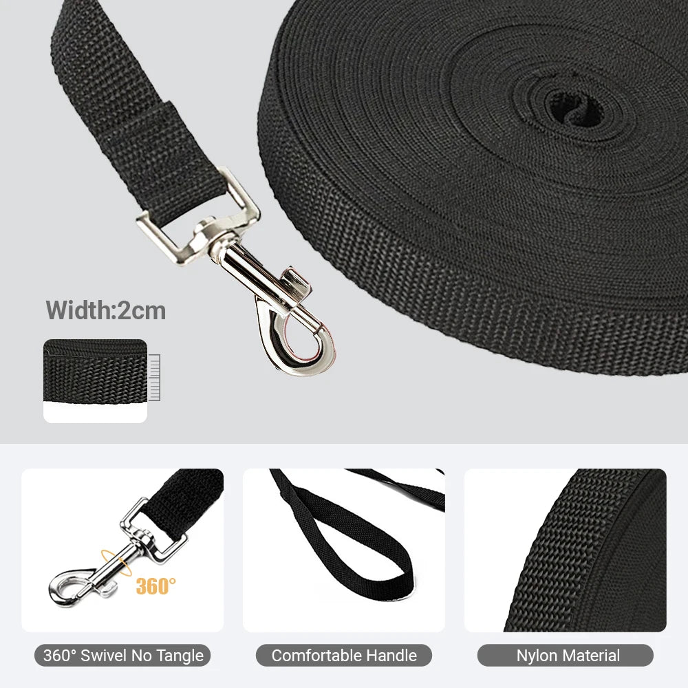 Petspuff Long Dog Training Lead – Strong Nylon Recall Line 1.5m to 50m | All Dogs