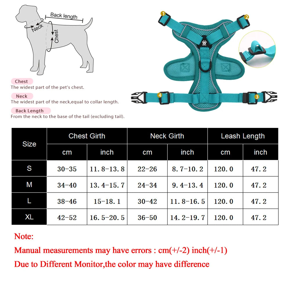 Petspuff Soft Mesh Hiking Harness & Lead Set – Reflective Vest Harness | Small Dogs & Cats