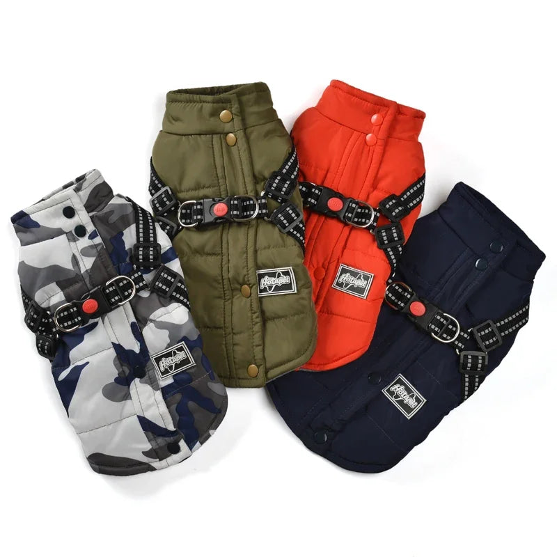 Petspuff Dog Jacket with Built-In Harness – Windproof Fleece Coat | Small Dogs & Cats