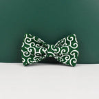 Petspuff Green Leaf Print Cotton Dog Collar, Harness & Lead Set with Bow – XS–XL