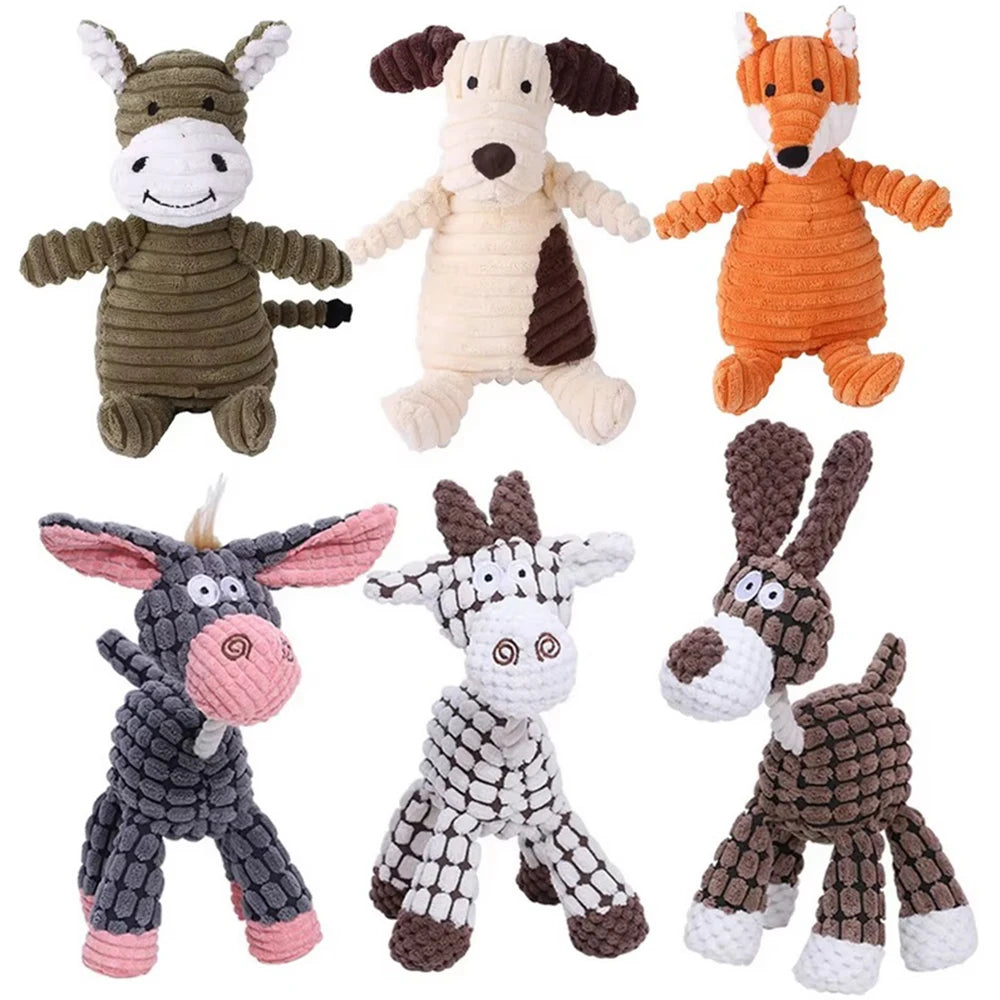Petspuff Squeaky Plush Animal Dog Toy – Interactive Chew Toy for Puppies, Small & Large Dogs | 18 Designs