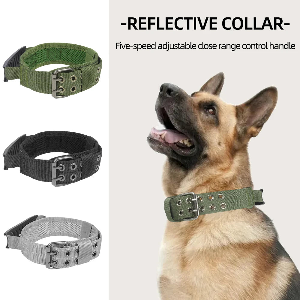 Petspuff Heavy Duty Tactical Dog Collar with Handle – Thick Padded Training Collar | Medium & Large Dogs