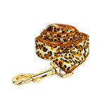 Petspuff Personalised Leopard Print Dog Collar & Lead Set – Engraved Name Tag, Harness & Poop Bag Holder