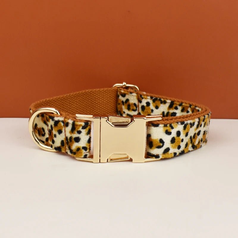 Petspuff Personalised Fruit & Animal Print Bow Tie Dog Collar & Lead – Engraved Name Tag | 8 Designs - Petspuff