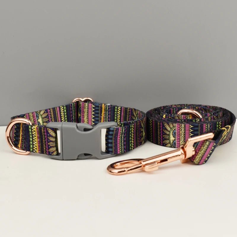 Petspuff Safety Buckle Webbing Dog Collar & Lead Set – 5 Colours for Small to Large Dogs