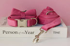 Petspuff Velvet Dog Collar & Lead with Flower or Bow – Soft & Durable for Medium & Large Dogs | S–XL