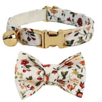 Petspuff Personalised Soft Cat Collar with Bow Tie – Safety Buckle & Engraved Name Tag | 8 Designs