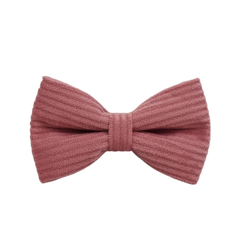 Petspuff Personalised Nude Pink Corduroy Dog Collar & Lead Set – Engraved Name Tag, Bow & Harness