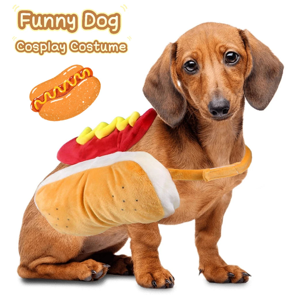 Petspuff Hot Dog Bun Pet Costume – Adjustable Party Outfit | Small & Medium Dogs