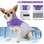 Petspuff Reflective Plaid Fleece Dog Coat – Waterproof High-Neck Jacket | Small to Large Dogs