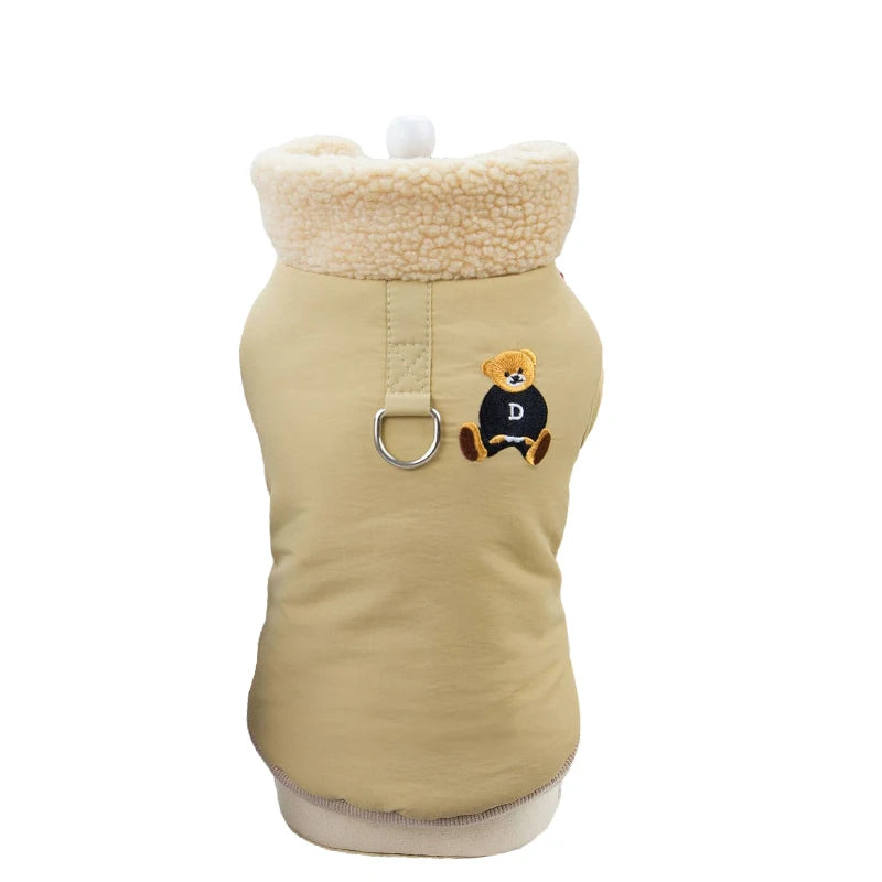 Petspuff Thick Padded Fleece Dog Jacket with Lead Ring – Winter Coat | Small & Medium Dogs