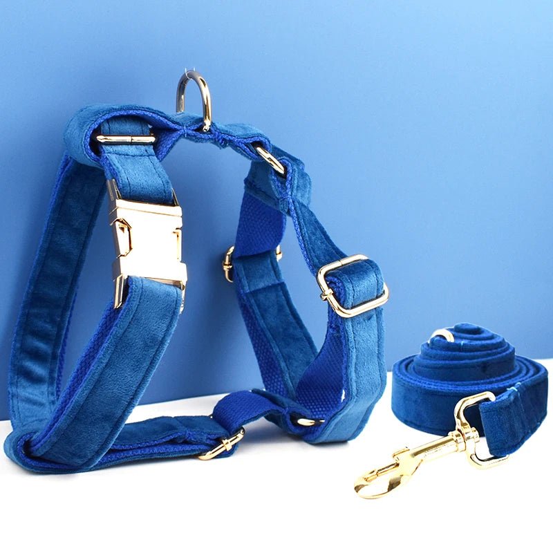 Petspuff Personalised Dog Harness & Lead Set with Poop Bag Holder – Engraved Name Tag | 19 Designs - Petspuff