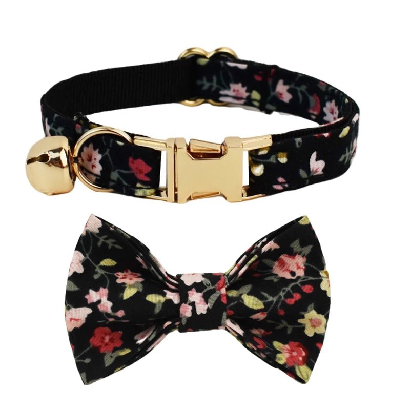 Petspuff Personalised Soft Cat Collar with Bow & Safety Buckle – Engraved Name | 7 Colours