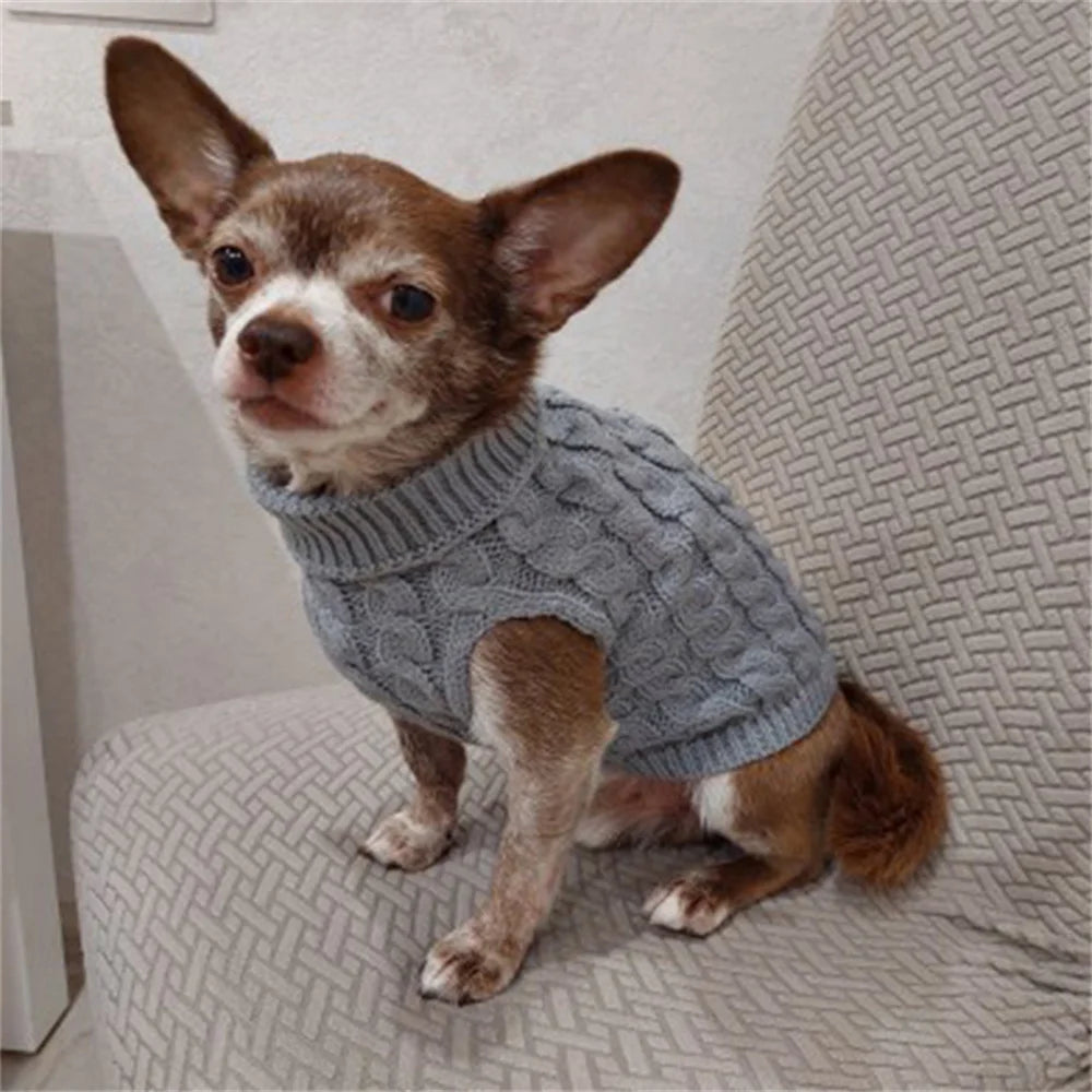 Petspuff Cable Knit Dog Jumper – Warm Winter Sweater | Small Dogs & Puppies