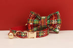 Petspuff Christmas Cat Collar with Bell & Bow – Festive Braided Kitten Collar | 2 Sizes