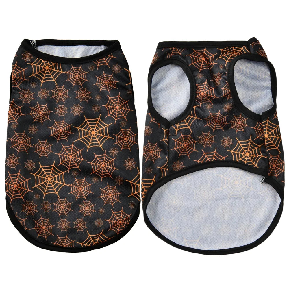 Petspuff Halloween Pumpkin Dog Vest – Lightweight Party T-Shirt | Small Dogs & Cats