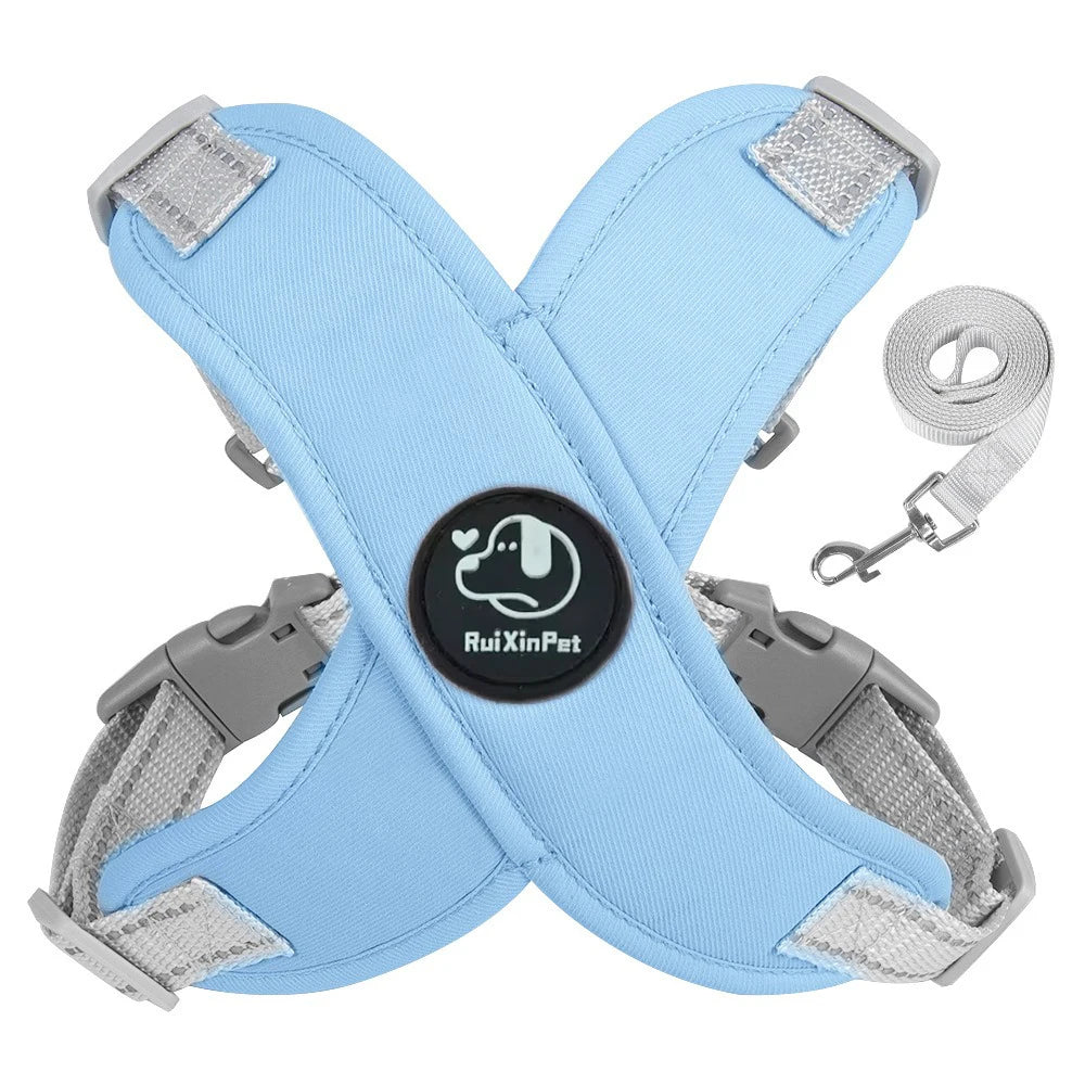 Petspuff Reflective Vest Harness & Lead Set – Padded Harness with Metal D-Ring | Small & Medium Dogs