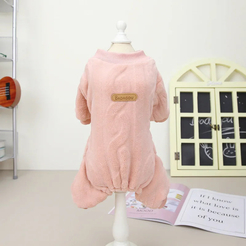 Petspuff Fleece Dog Jumpsuit Pyjamas – Warm Winter Onesie | Small & Medium Dogs