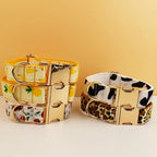 Petspuff Personalised Fruit & Animal Print Bow Tie Dog Collar & Lead – Engraved Name Tag | 8 Designs - Petspuff