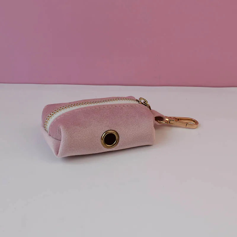 Petspuff Personalised Pale Pink Velvet Dog Collar & Lead Set – Engraved Name Tag, Bow & Harness