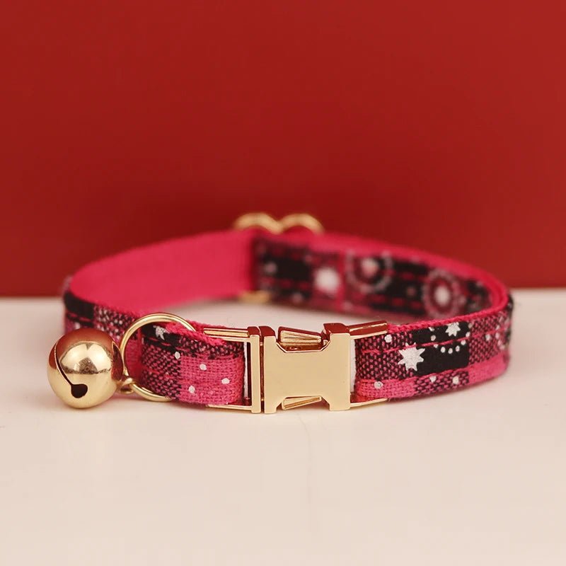 Petspuff Christmas Cat Collar with Bell & Bow – Festive Braided Kitten Collar | 2 Sizes