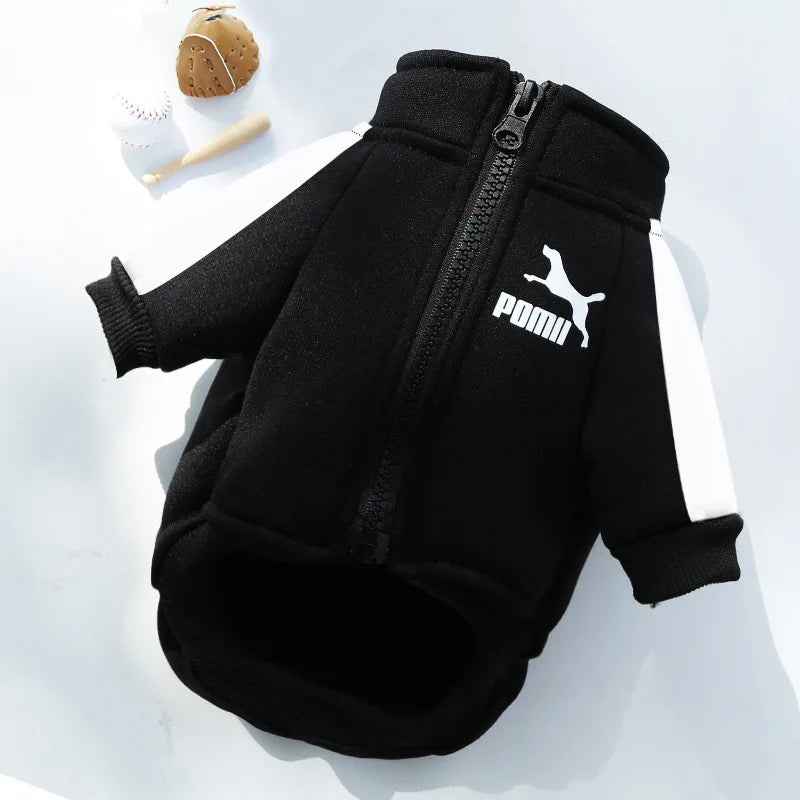 Petspuff Baseball Varsity Dog Jacket – Warm Winter Coat | Small & Medium Dogs