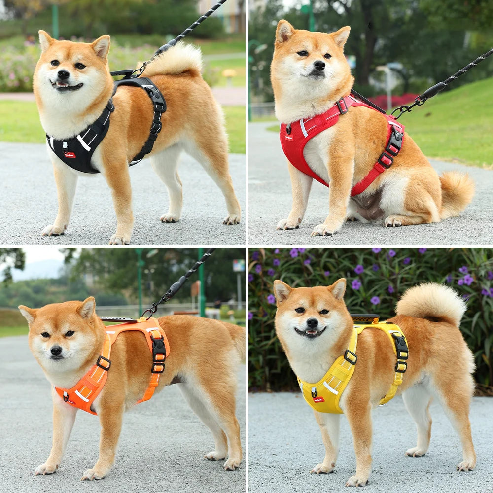 Petspuff Tactical No-Pull Dog Harness – Reflective Vest with Handle & Poop Bag Holder | Small to Large Dogs