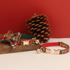 Petspuff Christmas Cat Collar with Bell & Bow – Festive Braided Kitten Collar | 2 Sizes