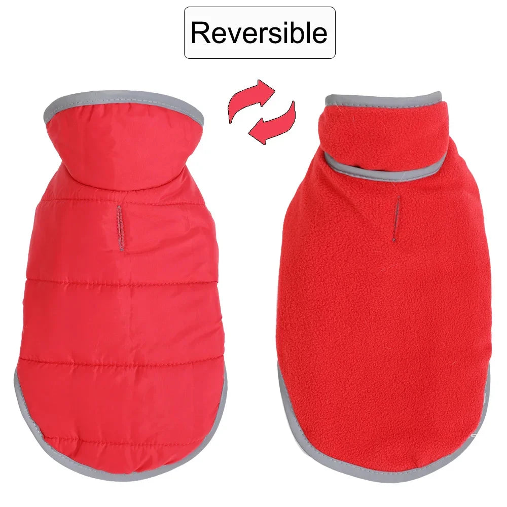 Petspuff Reflective Corduroy Dog Jacket – Fleece-Lined Winter Coat with Lead Hole | Small & Medium Dogs