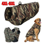 Petspuff Camouflage Fleece Dog Jacket – Windproof Winter Coat with D-Ring | Large Dogs
