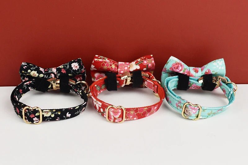 Petspuff Personalised Soft Cat Collar with Bow & Safety Buckle – Engraved Name | 7 Colours