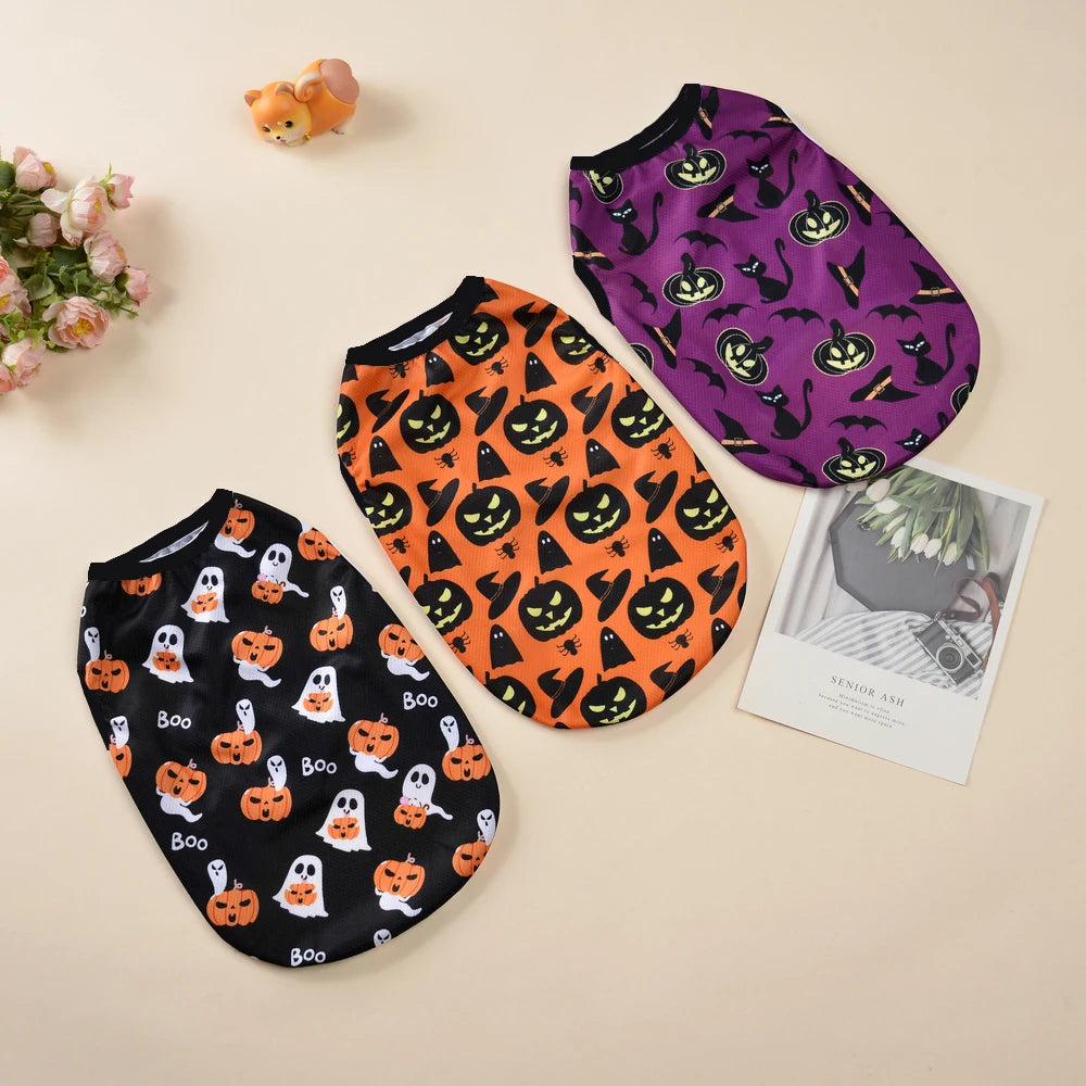 Petspuff Halloween Pumpkin Dog Vest – Lightweight Party T-Shirt | Small Dogs & Cats