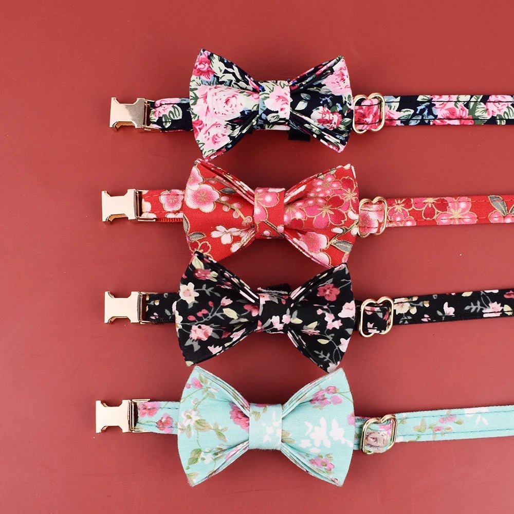 Petspuff Personalised Soft Cat Collar with Bow & Safety Buckle – Engraved Name | 7 Colours