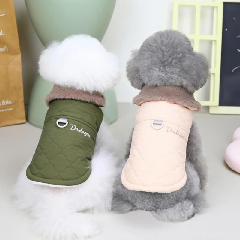 Petspuff Padded Dog Gilet with Plush Collar – Warm Winter Vest | Small Dogs & Cats