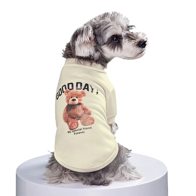 Petspuff Bear Pattern Fleece Dog Coat – Cute Winter Jacket | Small & Medium Dogs and Cats