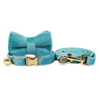 Petspuff Personalised Bow Cat Collar & Lead with Bell – Engraved ID Tag | 7 Colours