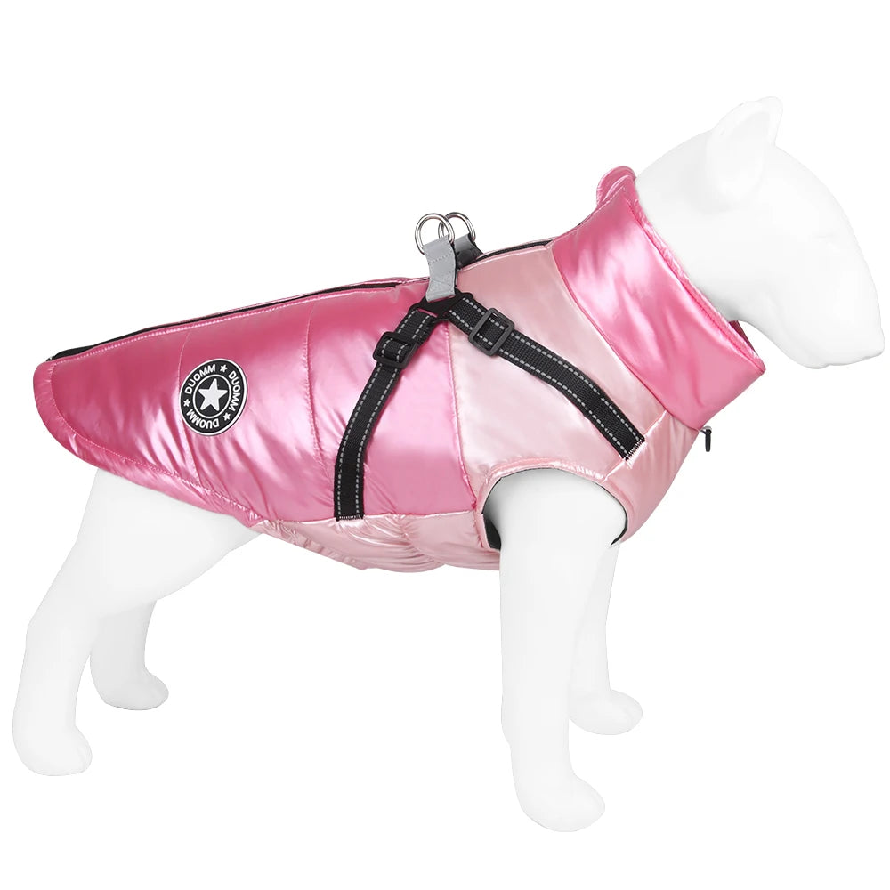 Petspuff Waterproof Padded Dog Coat with Built-In Harness – Winter Jacket | Small & Medium Dogs