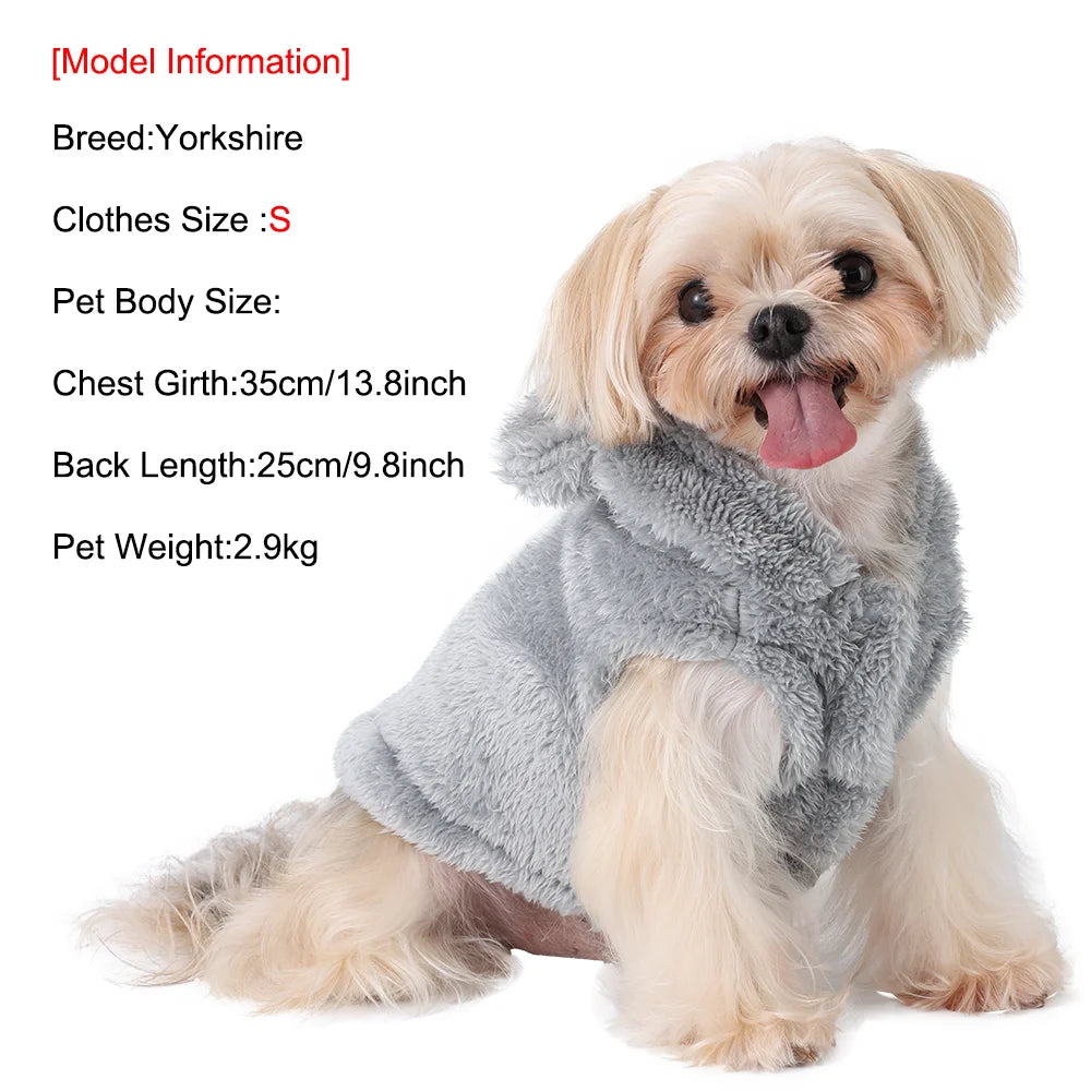 Petspuff Bunny Ears Hooded Dog Coat – Soft Winter Fleece with D-Ring | Small Dogs & Cats